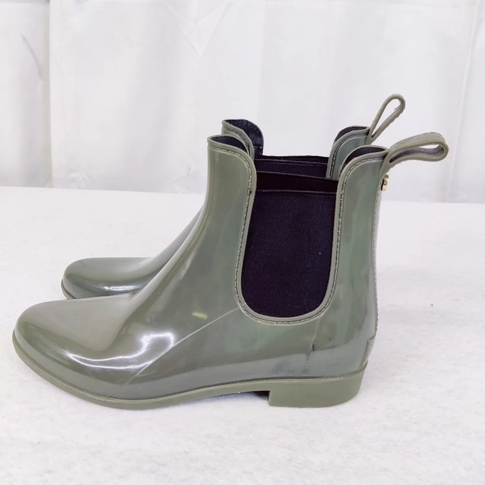 Sam Edelman Rain Ankle Boots Tinsley Army Green Almond Toe Women's Size Sz 9